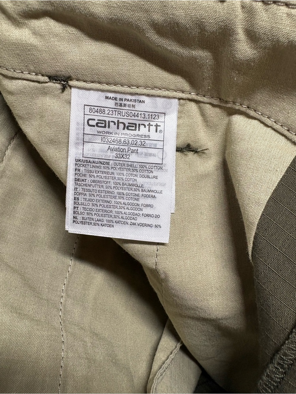 Carhartt WIP Aviation Ripstop Cargo Pants 33x32 Olive Green - Picture 6 of 9